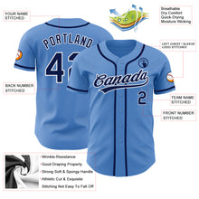 Load image into Gallery viewer, Custom Powder Blue Navy-White Authentic Baseball Jersey