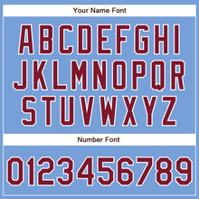 Load image into Gallery viewer, Custom Powder Blue Crimson-White Authentic Baseball Jersey