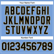 Load image into Gallery viewer, Custom Powder Blue Black Pinstripe Old Gold Authentic Baseball Jersey