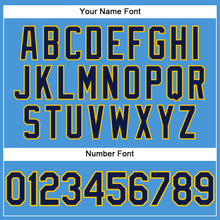 Load image into Gallery viewer, Custom Powder Blue Navy-Yellow Performance T-Shirt
