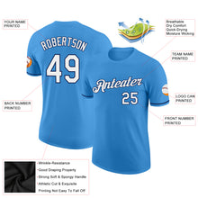 Load image into Gallery viewer, Custom Powder Blue White-Navy Performance T-Shirt
