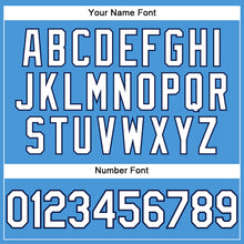 Load image into Gallery viewer, Custom Powder Blue White-Navy Performance T-Shirt