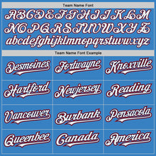 Load image into Gallery viewer, Custom Powder Blue Red-Navy Pinstripe Red Authentic Baseball Jersey