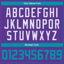 Load image into Gallery viewer, Custom Purple Teal-White Authentic Throwback Basketball Jersey