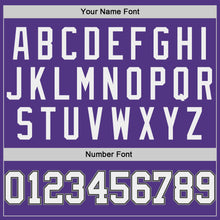 Load image into Gallery viewer, Custom Purple White-Gray Authentic Throwback Basketball Jersey