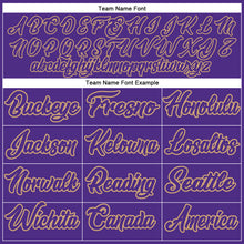 Load image into Gallery viewer, Custom Purple Purple-Old Gold Authentic Throwback Basketball Jersey
