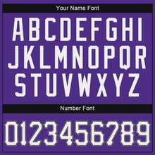 Load image into Gallery viewer, Custom Purple White-Black Authentic Throwback Basketball Jersey