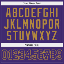 Load image into Gallery viewer, Custom Purple Purple-Old Gold Authentic Baseball Jersey