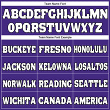 Load image into Gallery viewer, Custom Purple White-Old Gold Mesh Authentic Football Jersey