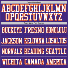 Load image into Gallery viewer, Custom Purple White-Orange Mesh Authentic Football Jersey