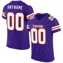 Load image into Gallery viewer, Custom Purple White-Orange Mesh Authentic Football Jersey