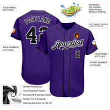 Load image into Gallery viewer, Custom Purple Black-White Authentic Baseball Jersey