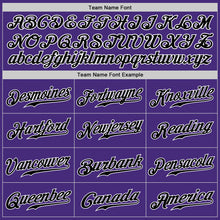 Load image into Gallery viewer, Custom Purple Black-White Authentic Baseball Jersey