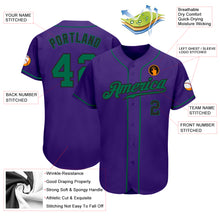 Load image into Gallery viewer, Custom Purple Kelly Green-Black Authentic Baseball Jersey