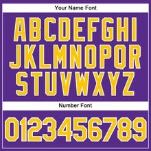 Load image into Gallery viewer, Custom Purple Gold-White Authentic Sleeveless Baseball Jersey