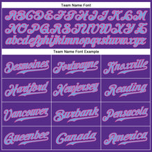 Load image into Gallery viewer, Custom Purple Light Blue-Pink Authentic Sleeveless Baseball Jersey