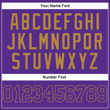 Load image into Gallery viewer, Custom Purple Purple-Old Gold Authentic Sleeveless Baseball Jersey