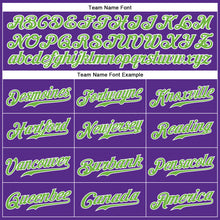 Load image into Gallery viewer, Custom Purple Neon Green-White Authentic Sleeveless Baseball Jersey