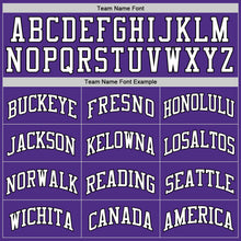Load image into Gallery viewer, Custom Purple White-Black Authentic Throwback Basketball Jersey