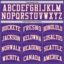 Load image into Gallery viewer, Custom Purple White-Orange Authentic Throwback Basketball Jersey