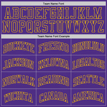 Load image into Gallery viewer, Custom Purple Purple-Gold Authentic Throwback Basketball Jersey