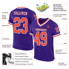 Load image into Gallery viewer, Custom Purple Orange-White Mesh Authentic Throwback Football Jersey