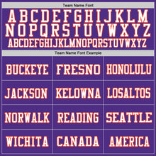 Load image into Gallery viewer, Custom Purple Orange-White Mesh Authentic Throwback Football Jersey