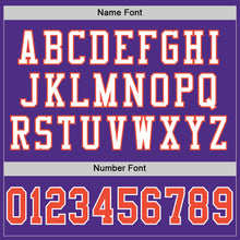 Load image into Gallery viewer, Custom Purple Orange-White Mesh Authentic Throwback Football Jersey