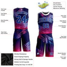 Load image into Gallery viewer, Custom Purple Royal-Pink Round Neck Sublimation Basketball Suit Jersey