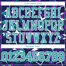 Load image into Gallery viewer, Custom Purple Aqua-White Music Festival Round Neck Sublimation Basketball Suit Jersey