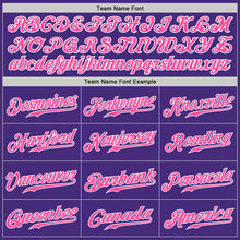 Load image into Gallery viewer, Custom Purple Pink-White Authentic Baseball Jersey