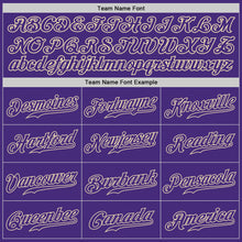 Load image into Gallery viewer, Custom Purple Purple-Cream Authentic Baseball Jersey
