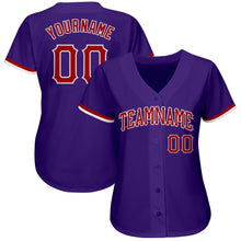 Load image into Gallery viewer, Custom Purple Red-White Authentic Baseball Jersey