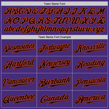 Load image into Gallery viewer, Custom Purple Black-Orange Authentic Baseball Jersey