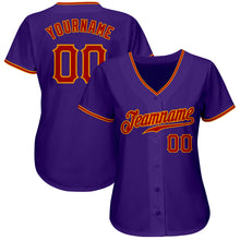 Load image into Gallery viewer, Custom Purple Red-Gold Authentic Baseball Jersey