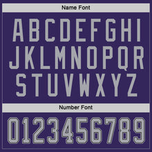 Load image into Gallery viewer, Custom Purple Gray Black-White Hockey Jersey