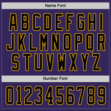 Load image into Gallery viewer, Custom Purple Black-Gold Hockey Jersey