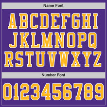 Load image into Gallery viewer, Custom Purple Gold-White Mesh Authentic Football Jersey