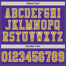 Load image into Gallery viewer, Custom Purple Old Gold-White Mesh Authentic Football Jersey