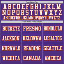 Load image into Gallery viewer, Custom Purple Orange-White Mesh Authentic Football Jersey