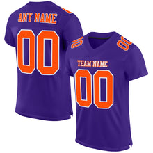 Load image into Gallery viewer, Custom Purple Orange-White Mesh Authentic Football Jersey