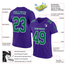 Load image into Gallery viewer, Custom Purple Kelly Green-White Mesh Authentic Football Jersey