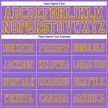 Load image into Gallery viewer, Custom Purple Purple-Gold Stitched Cuffed Knit Hat