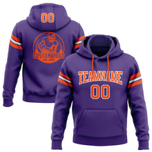 Load image into Gallery viewer, Custom Stitched Purple Orange-White Football Pullover Sweatshirt Hoodie
