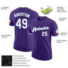 Load image into Gallery viewer, Custom Purple White-Light Blue Performance T-Shirt
