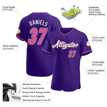 Load image into Gallery viewer, Custom Purple Pink-Black Authentic Baseball Jersey