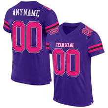 Load image into Gallery viewer, Custom Purple Hot Pink-Black Mesh Authentic Football Jersey