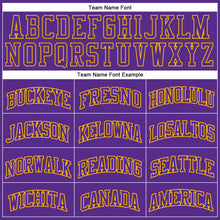 Load image into Gallery viewer, Custom Purple Purple-Gold Authentic Throwback Basketball Jersey