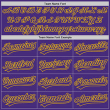 Load image into Gallery viewer, Custom Purple Purple-Gold Authentic Baseball Jersey