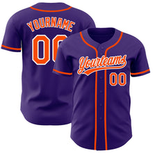 Load image into Gallery viewer, Custom Purple Orange-White Authentic Baseball Jersey